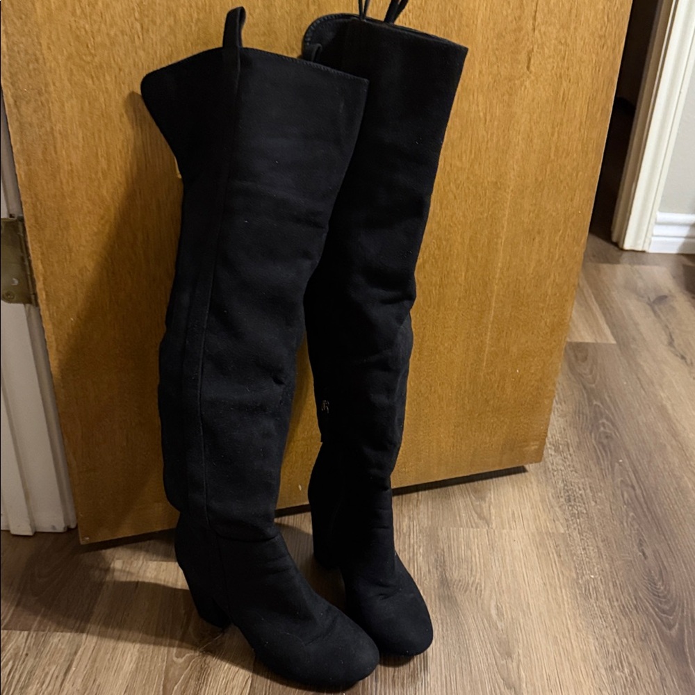JustFab Black Over the Knee Boots